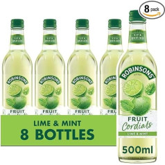 Robinsons Augļu kordiāls, ar sasmalcinātu laimu un piparmētru, 500 ml, 8 gab.