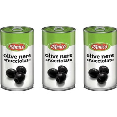 3x D'Amico Olive Nere Snocciolate Melnās olīvas bez kauliņiem 350g Skārda bez lipekļa