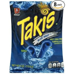 Tortilla čipsi Takis blue Blue Blue Heat ar asajiem čilli pipariem, 113 ml, 8 gab.