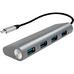 Centratorius 4xusb 3.1, usb-c, aliuminio korpusas