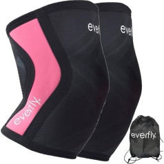 EVERFLY Knee Support Sports Crossfit 5 mm - 1 Pair - Muskuļu treniņš Rotulane Ligamentaris - Neoprēns SCR Black - Vingrošana Calistenia - Kompresijas piedurknes - Vīrieši Sievietes (S)