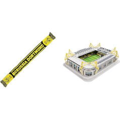 Borussia Dortmund Unisex BVB šalle Borussia fanu šalle melna/dzeltena 140 cm x 17 cm