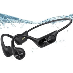 BNARQP Peldēšanas austiņas, kaulu skaņas austiņas, atvērtas sporta austiņas, IPX8 ūdensnecaurlaidīgas bezvadu Bluetooth 5.4, MP3 atskaņotājs ar 32G atmiņu, atvērta auss, peldēšanai, skriešanai un riteņbraukšanai