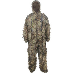 HYFAN Ghillie Suits 3D Leaves Forest Camouflage Apģērbs Āra Army Military Camo apģērbs džungļu medībām, peintbolam, airsoftam, savvaļas dzīvnieku fotografēšanai