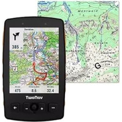 TwoNav Aventura 2 Plus + pilnīga Vācijas topogrāfiskā karte, āra rokas GPS ar 3,7 collu platekrānu, pogām un džoistiku alpīnismam, trekingam, pārgājieniem, oranžs