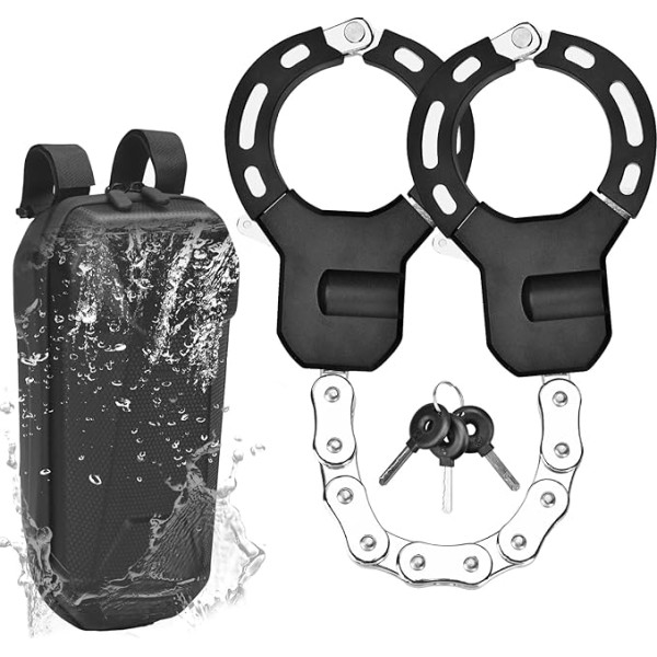 E Scooter Lock Handcuff Lock Bicycle Lock Chain Lock Bike Lock ar 3L ūdensnecaurlaidīgu somu skūterim velosipēda ratiņiem