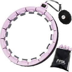 FYGL Intelligent Weighted Hula Hoop pieaugušajiem, 2 in 1 vēdera fitnesa masāžas gredzeni, 16 noņemami mezgli ar aukliņu mugursomu, lieliska dāvana mammai (Winsome Orchid)