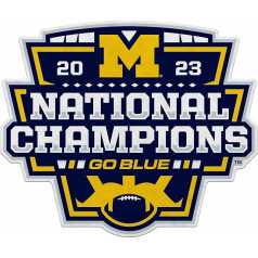 Rico Industries NCAA Michigan Wolverines 2024 CFP National Champions Shape-Cut Pennant - Mājas un dzīvojamās istabas dekori - Soft Felt EZ Hanging