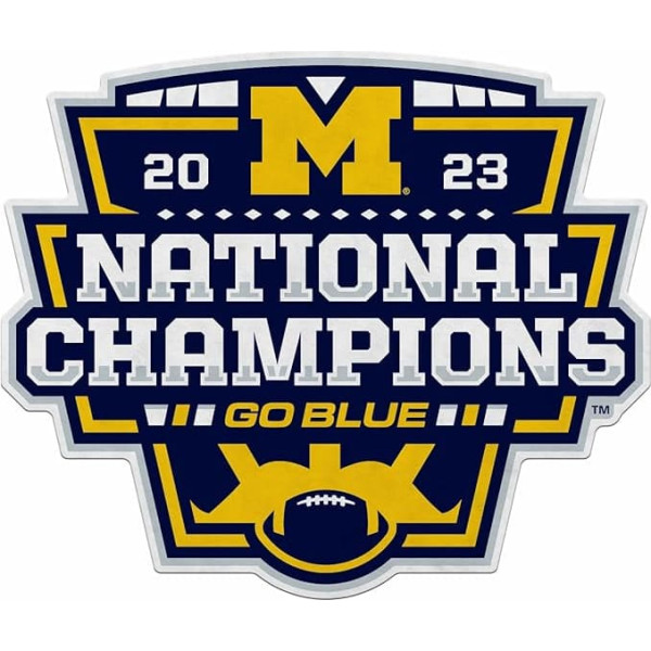 Rico Industries NCAA Michigan Wolverines 2024 CFP National Champions Shape-Cut Pennant - Mājas un dzīvojamās istabas dekori - Soft Felt EZ Hanging