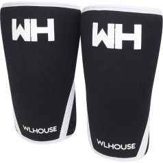 Weightlifting House 7mm Neoprene Knee Sleeves (Pair) Support for Men & Women, Weightlifting, Squats, Powerlifting, Snatch, Clean, Deadlifts & Strongman (Black-White, XXXX-Large)