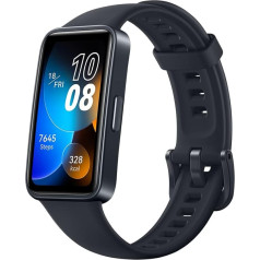 HUAWEI Band 8 viedpulkstenis, īpaši plakans dizains, miega uzskaite, 2 nedēļu akumulatora darbības laiks, veselības un fitnesa sekotājs, saderīgs ar Android un iOS, vācu versija, pusnakts melns