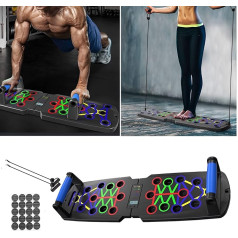 gotosee Foldable Push Up Board Automātiskais skaitītāja taimeris Daudzfunkcionāls fitnesa aprīkojums Fitnesa treneris vīriešiem un sievietēm