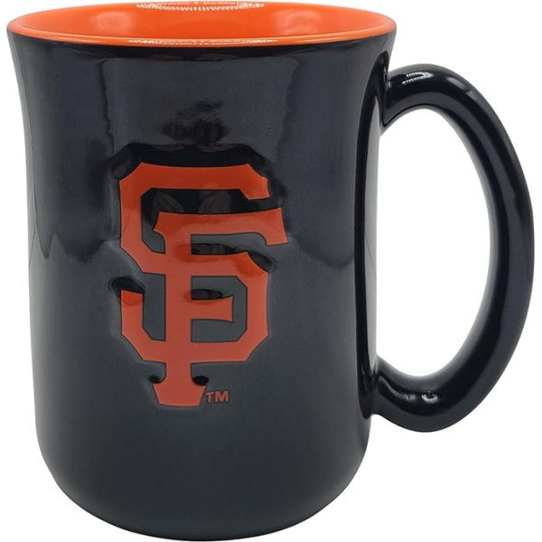 Boelter Brands MLB San Francisco Giants Liels 15oz formas kafijas krūzītis ar paceltu logotipu un iekšējo krāsu