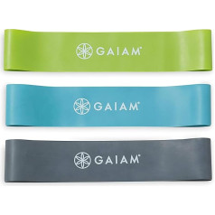 Gaiam Restore Mini Bands Set of 3 Light Medium Heavy Resistance Bands for Legs and Booty Exercises & Workouts, 12 x 2 Inch Bands