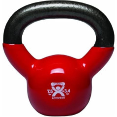 Cando® Kettlebell, bumbiņas hanteles, 3,4 kg, sarkans