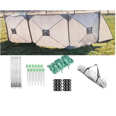 LYTing Privacy Screen Camping Windproof Shield, salokāms vējstikls Camping Splicing Fence Array aizkars, āra auduma aizsardzība, gāzes plīts deglis, liels panelis (balta)