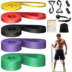 WEXFFU Resistance Bands 12 Resistance Bands Set, 5 Different Levels of Resistance Bands for Strength Training with Door Anchor, Protective Cover, Handles, Carry Bag, for Yoga, Pilates, Training,