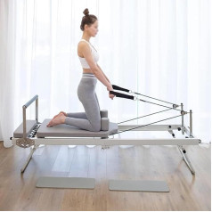 Pilates Reformer Machine mājas treniņš visam ķermenim - salokāms daudzfunkcionāls Pilates aprīkojums iesācējiem un pieredzējušiem lietotājiem