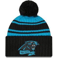 New Era Carolina Panthers NFL 2022 Sideline Sport Adīta cepure melns, melns, zils, viens izmērs