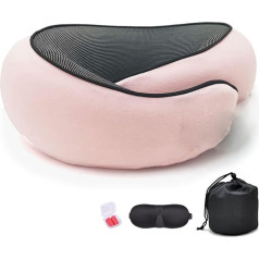 ZF YLYH Travel Pillow Memory Foam Aeroplane kakla spilvens ērts auto miega spilvens galvas balsts ceļošanai Travel Pillow Made of Memory Foam (B-Pink)