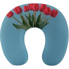 LHJKB U formas ceļojumu spilvens Memory Cotton U formas kakla spilvens A White Vase Printed Lightweight Portable Headrest Ideāli piemērots lidmašīnas krēslam, automašīnai, mājai, birojam