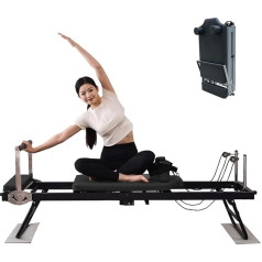 Salokāms Pilates Reformer, salokāms Pilates aprīkojums mājas apmācībai, Pilates Reformer mašīna mājai un sporta zālei, maksimālais svars 150kg