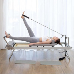 GERRIT daudzfunkcionāls salokāms Pilates Reformer, Pilates gulta ar regulējamu intensitāti, vingrošanas jogas aprīkojums, fitnesa aprīkojums, smilškrāsas gulta