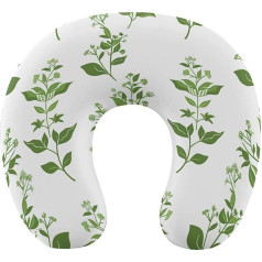 U formas ceļojumu spilvens Memory Cotton U formas kakla spilvens Simple Line Leaves Printed Lightweight Portable Ideāli piemērots lidmašīnas krēslam, automašīnai, mājai, birojam