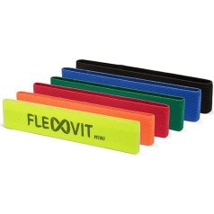 FLEXVIT Mini Band komplekts ar 3 un 6 gumijām - fitnesa gumijas vispārējiem stabilizācijas vingrinājumiem, stiepšanās un mobilizācijas vingrinājumiem, dažādiem spēkiem, iesācējiem un profesionāļiem