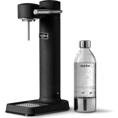 Aarke Carbonator 3 ūdens karbonizators, nerūsējošā tērauda korpuss, sodas ūdens karbonizators, ieskaitot BPA nesaturošu PET pudeli, saderīgs ar 60 l / 425 g Sodastream baloniem