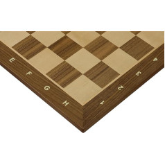 Sunrise Chess & Games Chess Board No. 5 with Description Walnut/Maple Inlaid Tournament Board Elegant Design Gift Idea Ideal for Medium Figures Field Dimensions: 50 mm