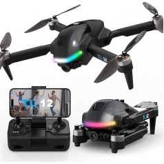 TL12 RGB apgaismojuma drones bez suku motors drons ar kameru 1080P HD 3D 3D flips optiskais plūsma augstuma fiksēšana FPV tiešraide ar vienu pogu Startēšana RC kvadrakopteris iesācējiem Vairākas gaismas