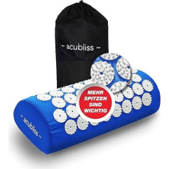 Acubliss Acupressure Pillow - акупрессурная подушка для шеи с 2 142 выемками для снятия боли в шее, спине и стресса - с чехлом - размер 37 x 15 x 10 см - синий