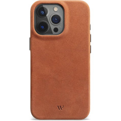 WIIUKA Korpuss iPhone 15 Pro, āda no Vācijas, īpaši plāns, augstas kvalitātes mobilā tālruņa korpuss, Qi, Vintage Cognac Brown