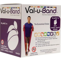 CanDo Val-u-Band® treniņu lenta / vingrojumu lenta 45 m garumā bez lateksa - Plūmju (Heavy)