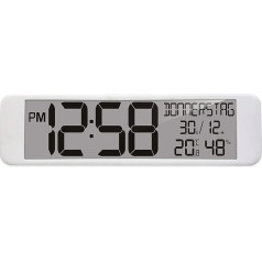 Technoline WS8120 XXL Radio sienas pulkstenis ar digitālo temperatūras un mitruma rādītāju 44 cm, balts