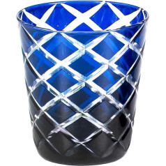 Edzard 6 kristāla glāžu komplekts ar tējas gaismu - Dio Blue Glass Pint Glass Tankard Überfangtechnik, augstums 10 cm, 0,25 litri