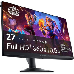 Alienware spēļu monitors, AW2724HF, 27 collu Full HD (1920 x 1080), 360 Hz, Fast IPS, 0,5 ms, AMD FreeSync Premium, VESA AdaptiveSync, 99% sRGB, HDR 10, 2 x DisplayPort, HDMI, 5 x USB