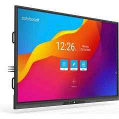 polyboard - Interaktīvā baltā tāfele 86 collas (3840 x 2160 UHD) 2.4G WiFi - digitālā viedā tāfele klasei, prezentācijām, birojam, birojam un sanāksmēm - 