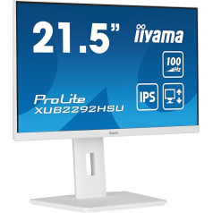 iiyama Prolite XUB2292HSU-W6 54.6 cm 21.5 Inch IPS LED Monitor Full HD 100Hz HDMI DP USB 3.2 Height Adjustment Pivot FreeSync White