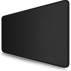 LL-COEUR Liels melns peles paklājs Gaming Mouse Mat 120 x 60 x 0,3 cm, XXL kājslauķu galda paklājs, biroja galda paklājs (1200 x 600 x 3 mm)