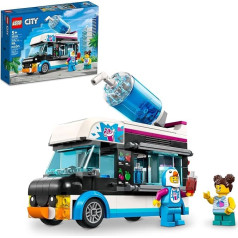 LEGO City Penguin Slushy Van 60384 Kravas automašīnas rotaļlieta bērniem no 5 gadu vecuma - transportlīdzekļa komplekts ar kostīma figūriņu - vasaras sērija - dāvanu ideja zēniem un meitenēm