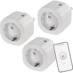 EMOS GoSmart ZigBee rozete 16A, 3 gabali, 2,4GHz viedā rozete ar taimeri un elektroenerģijas skaitītāju, vadāma manuāli un ar viedo lietotni, saderīga ar balss palīgu Amazon Alexa, Google Assistant,