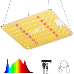 Niello QB1000 LED lampa augiem ar iespēju regulēt apgaismojumu, LED pilna spektra augšanas lampa, augsta PPFD un infrasarkanā apgaismojuma augšanas lampa 2 x 2 ft iekštelpu teltij, kurā aug sēklas, pumpuri, dārzeņi un ziedi