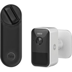 Yale - Linus Smart Lock L2 - Melns - 05/103210/MB, ieskaitot Yale - Smart Outdoor Camera, Yale Home App