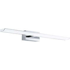 EGLO LED Wandlampe Tabiano, Spiegelleuchte, LED Wandleuchte aus Metall in Chrom und Kunststoff in Weiß, Badezimmer Lampe, LED Badleuchte neutralweiß, L 60,5 cm