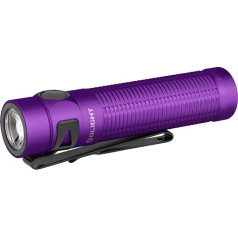 OLIGHT Baton 3 Pro LED lukturītis, īpaši spilgts 1500 lūmenu, 175 metru attālumā, USB uzlādējams lukturītis ar 6 gaismas režīmiem, 120 dienu gaismas laiks, IPX8 ūdensizturīgs, pārnēsājams lukturītis (violeti balts, violets)