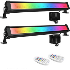 MEIHUA 25 W RGB LED Wallwasher Party Light 2 Pack LED gaismas josla ar krāsu maiņu, tālvadības pulti un taimeri, bāra, DJ, mājas, ballīšu, skatuves apgaismojumam