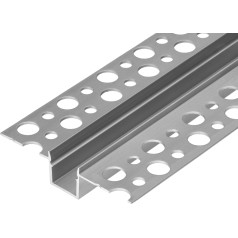 Алюминиевый профиль для светодиодных лент, 2000 x 55 x 13 мм, встраиваемый в гипсокартон, серебристый