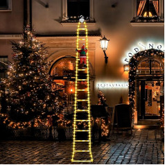 kopotma Christmas Decorations Ladder Lights with Climbing Santa B